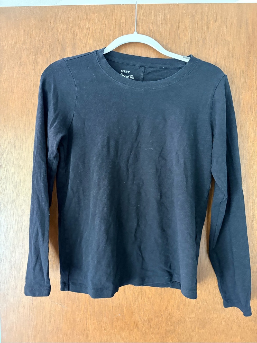 J.Crew "Girlfriend Tee" Long-Sleeve Top – Black – Size Small